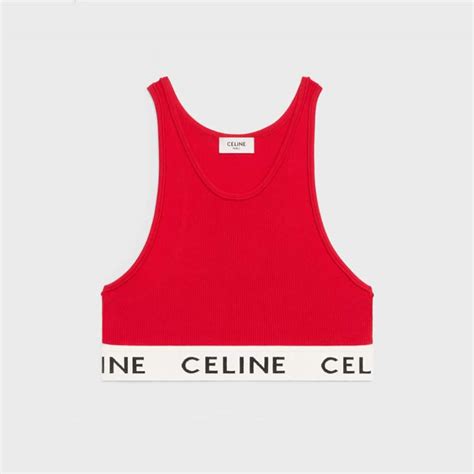 celine logo bra top|Tops .